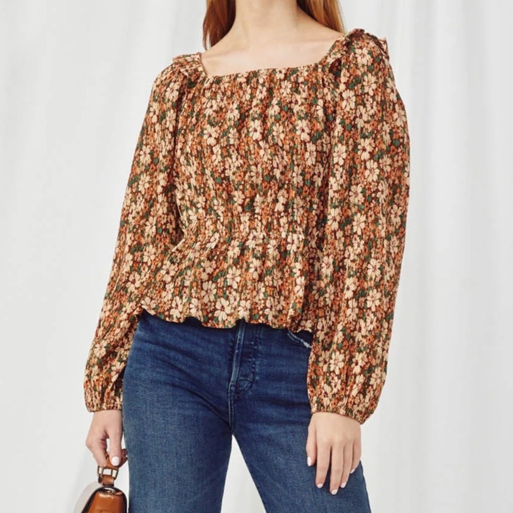 Hayden Floral Peplum Blouse L